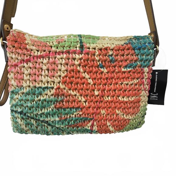 GIVEAWAY - NWT - Colorful Woven Tropical Print Crossbody Bag - Picture 2 of 4